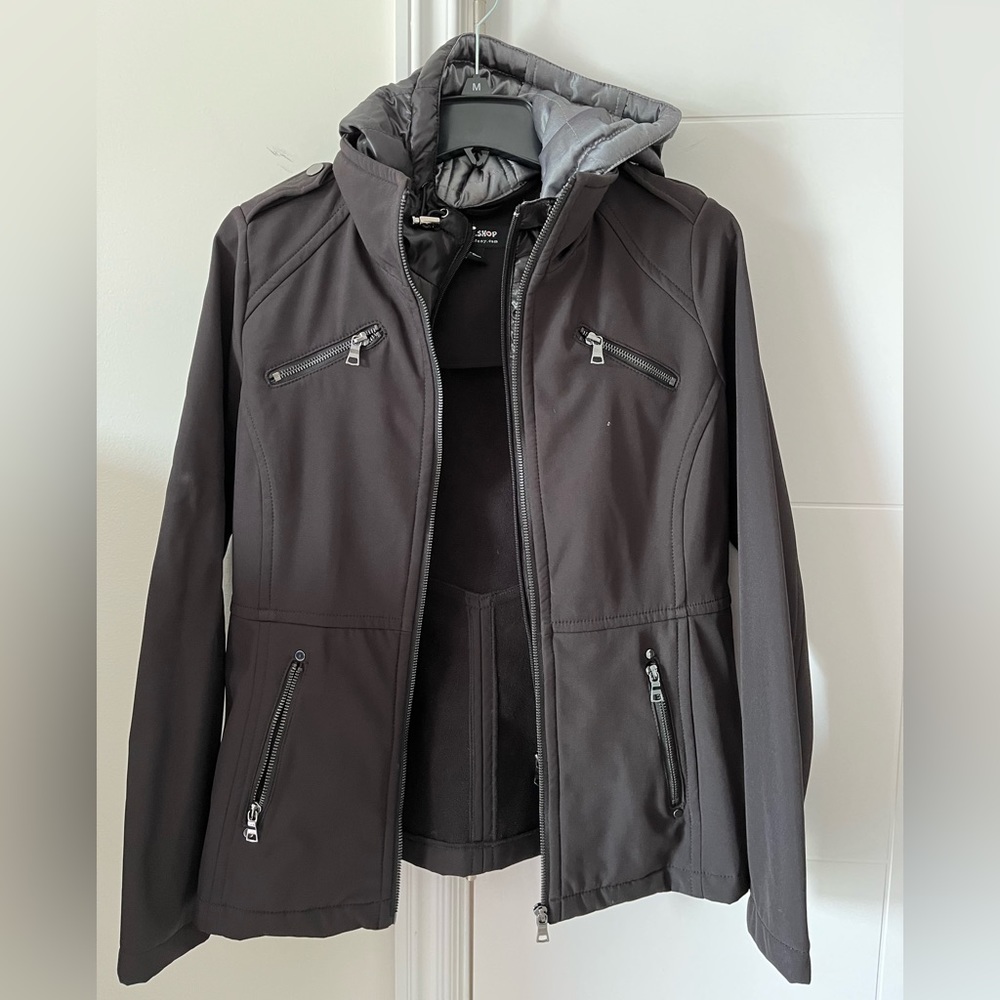 Black jacket with hood